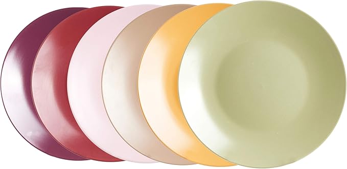 Colors Life Dinner 18pc Set, Very Berry - 6 Assorted Colors Berry, Beige, Curry, Olive, Plum and Pink