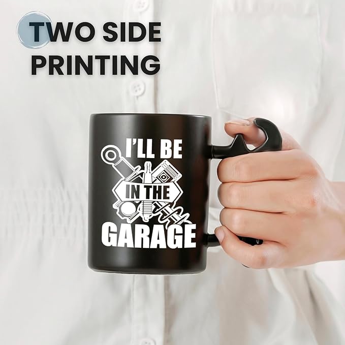 Onebttl Car Gifts For Men, Women, Dad, Mechanic - 13.5oz/400ml Ceramic Wrench Coffee Mug - Garage