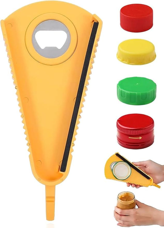 Jar Opener for Weak Hands, Bottle Can Opener Multipurpose Tool for Effortless Lid Removal Lightweight Plastic Design for Seniors & Outdoor Use, Cap Opens Dia 1.18 to 2.76in Lid