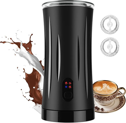 Milk Frother and Steamer, 4-in-1 Electric Frother Machine for Coffee with Hot & Cold Foam, Auto Shut-Off, Quiet Design for Latte, Cappuccino, Macchiato(black)