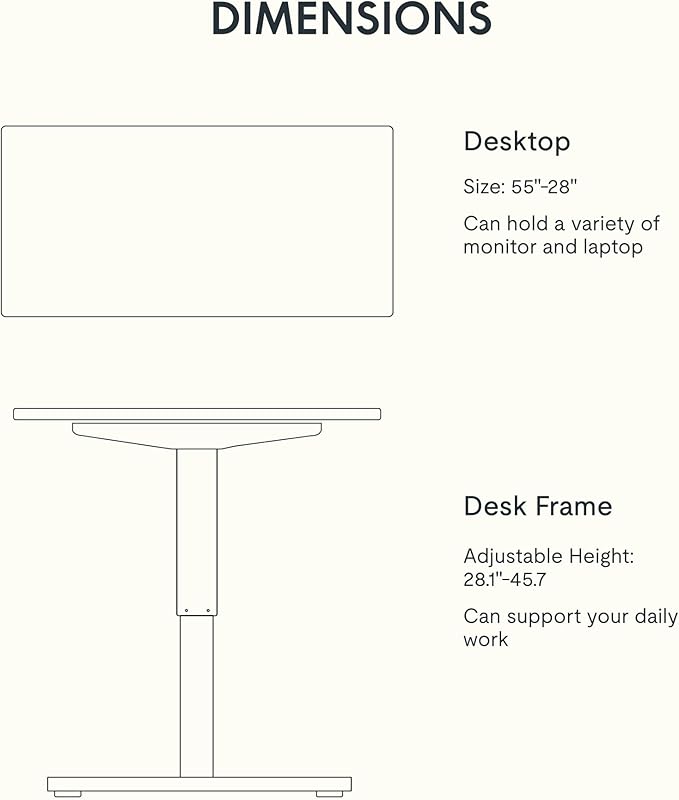 FLEXISPOT EN1 Bamboo Standing Desk, 55 x 28 Inches One-Piece Electric Height Adjustable Desk for Home Office (Silver Frame + Bamboo Top, 2 Packages)