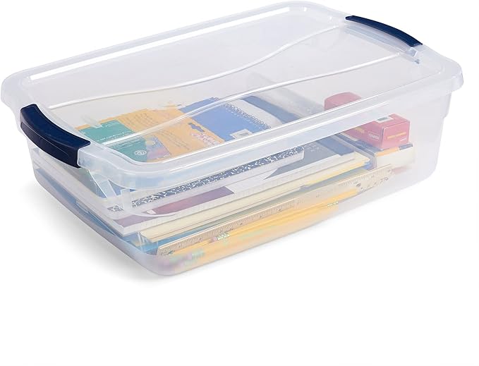 Rubbermaid Latching Plastic Storage Tote, 12 Pack