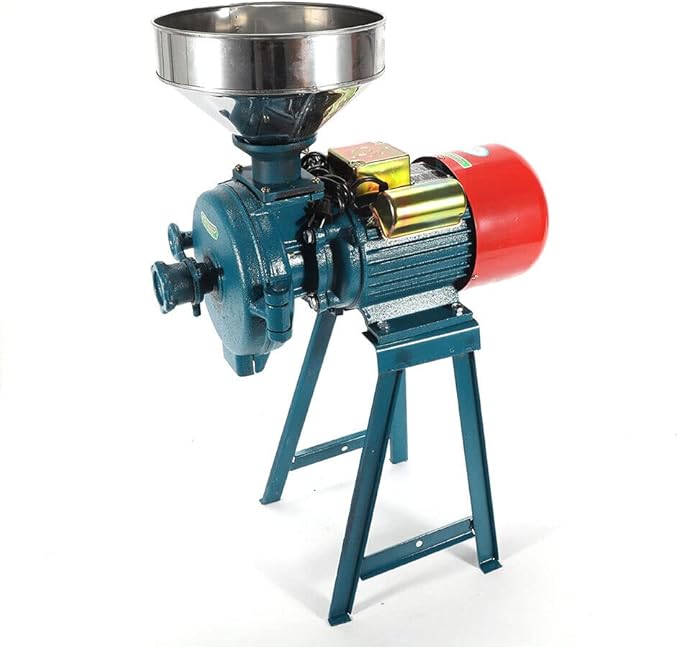 Electric Grain Mill Grinder 110V 2200W Commercial Corn Grinder Heavy Duty Feed Flour Mill Dry Grinding Machine for Cereals Corn Grain Coffee Wheat with Funnel
