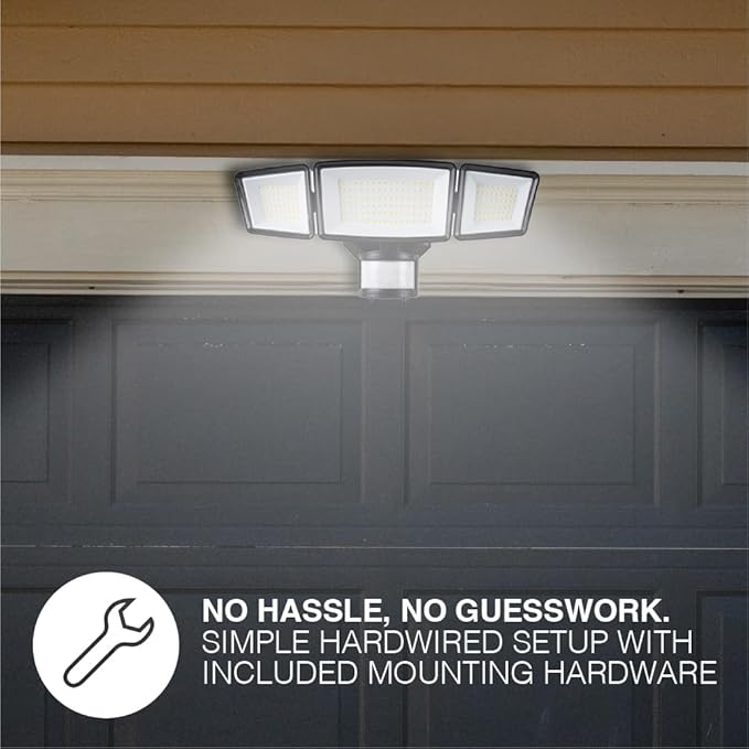 Sylvania 23W Security LED Light with Motion Sensor, Hardwired, 3500 LMS, Wet Rated, 5000K, Daylight - 1 Pack (66479)