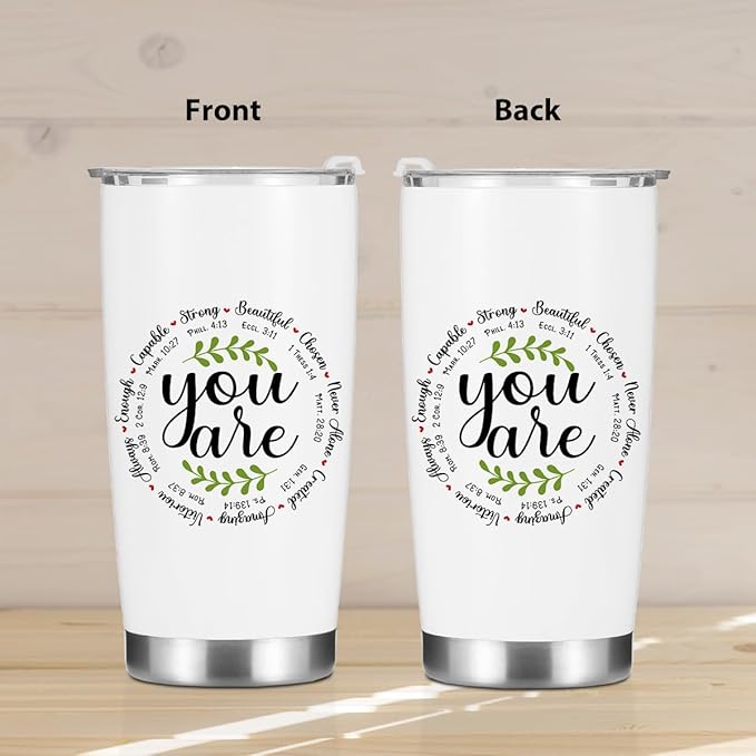 Christian Gifts for Women Men Tumbler, Inspirational Bible Verse Scripture Gifts Birthday Christmas, Faith Religious Coffee Mug Stainless Steel Vacuum Insulated Double Wall Travel Cup with Lid,20oz