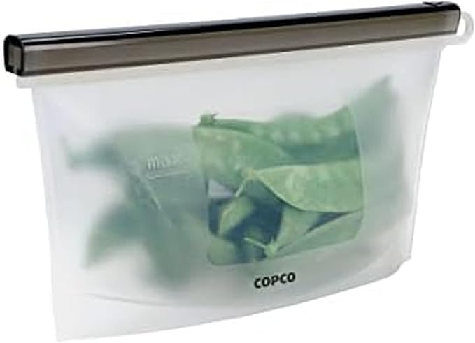 Copco Silicone Food Grade Reusable Storage Bag, Clear (Small), Reduce Single-Use Plastic, Air-Tight, Leakproof, Dishwasher-Safe, Eco-friendly, 16.9 Ounce, Clear