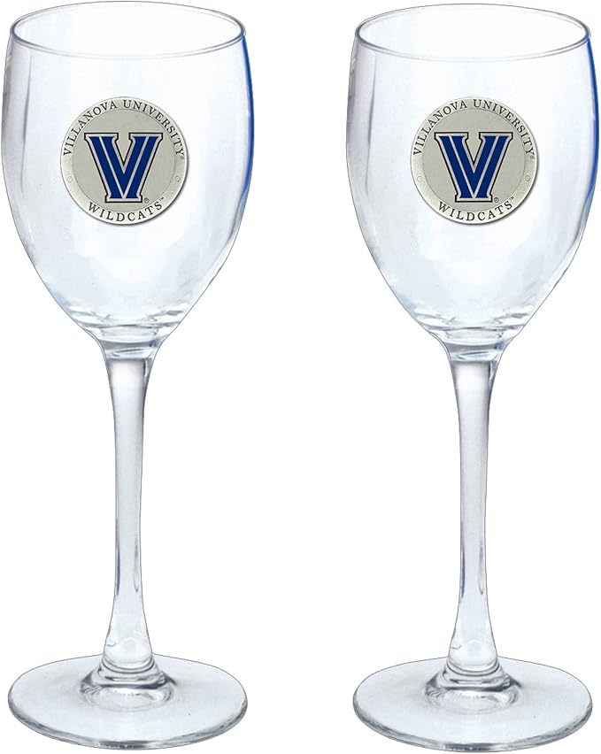 Heritage Pewter Villanova Glass Water Goblets – Set of 2 | 12 OZ Goblet Glasses | Expertly Crafted Pewter Glass
