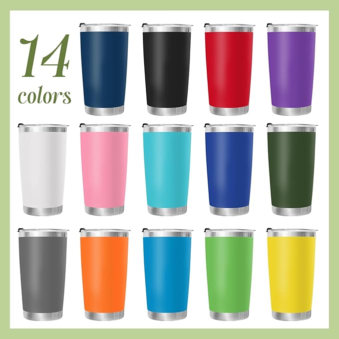 Personalized Tumbler with Text Name, Custom 20oz Bulk Insulated Travel Coffee Mug, Employee Appreciation Birthday Gifts for Women Men Teacher Nurse office Pack (20oz Engraved)
