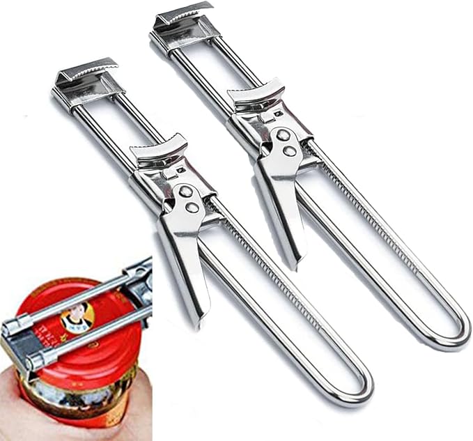 zengxiaoyun® Master Jar & Bottle Opener, Adjustable Multifunctional Stainless Steel Can Opener Jar Lid Gripper, Manual,Kitchen Accessories (2PCS)