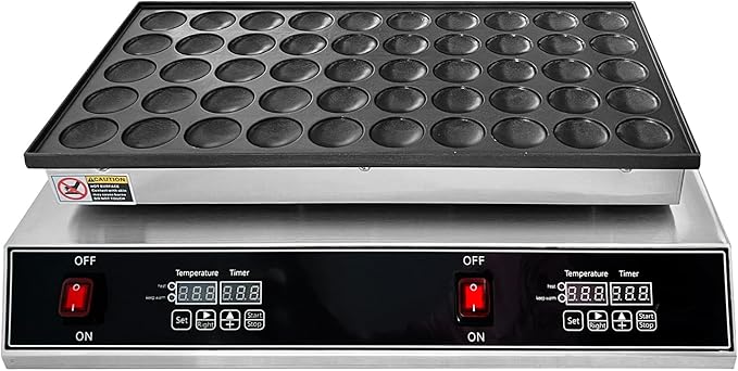 Mini Dutch Pancake Baker Commercial Electric Non-stick Waffle Maker Machine Muffin Maker for Home and Restaurants Makes 50PCS of 1.8 Inches Pancakes 1700W