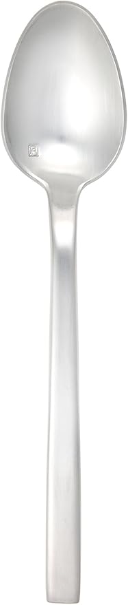 Fortessa Arezzo 18/10 Stainless Steel Flatware, Coffee/Teaspoon, 7", Set of 12, Brushed Stainless Steel