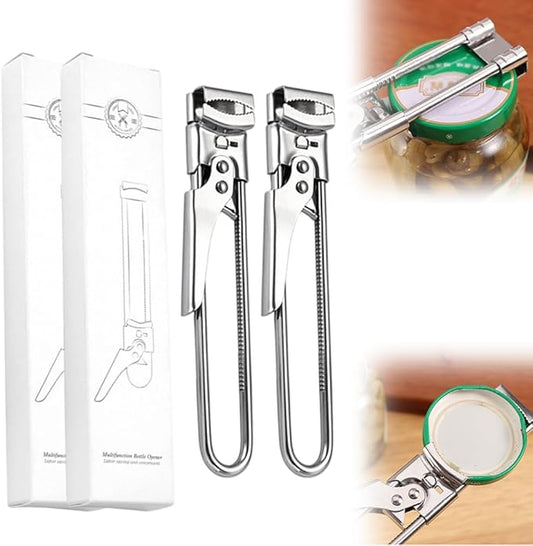 Adjustable Stainless Steel Jar Opener, 2026 New Can Opener for Weak Hands, Multifunctional Jar Lid Gripper Bottle Opener with Non Slip Grip, Kitchen Gadgets Accessories (2, S+M)