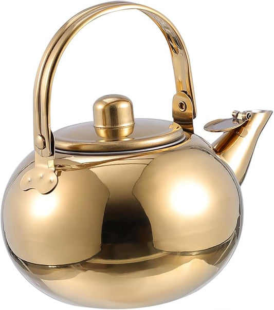 ABOOFAN Stainless Steel Teapot Infuser Portable Kettle for Home Use Capacity Compatible Induction and Gas Stoves Heat Resistant Easy to Clean