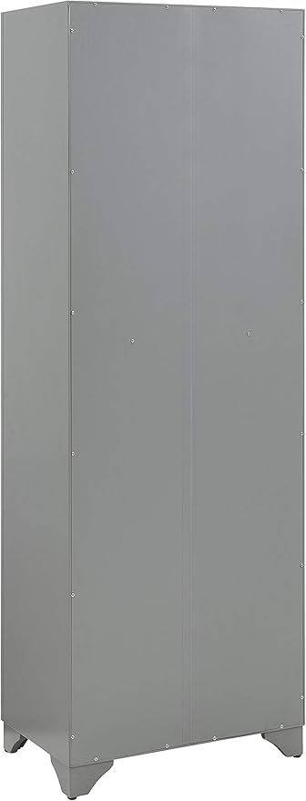 Crosley Furniture Tara Pantry Storage Cabinet with Shelves, Kitchen, Dining, or Laundry Room, Distressed Gray