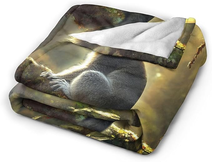 Lemur Blanket Lemurs Lovers Gifts Cozy Plush Rainforest Animal Throw Blankets Fuzzy Flannel Fleece for Girls Boys Women Men 60"X50"