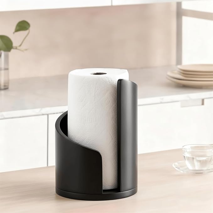 Mountain Wooden Paper Towel Holder Countertop - Modern Minimalist Large Capacity ，Sturdy Clear Texture Wooden Storage Organizer for Kitchen/Home/Office