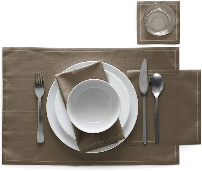 MY DRAP Cocktail Napkins, Single-use Cotton Coaster on a Roll 4.5 x 4.5 in (50 Napkins, Taupe)