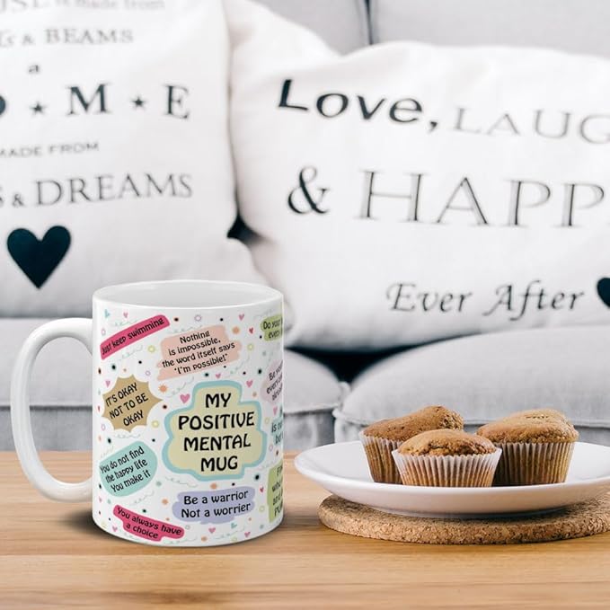 MUGBREW Positive Mental Quotes Ceramic Coffee Mug Tea Cup, 11 OZ