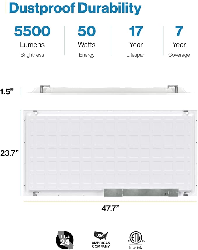 Sunco 24 Pack 2x4 LED Flat Panel Light Drop Ceiling Office Shop Commercial Warehouse Fixture, 6500 Lumens, Selectable Features, 30W/40W/50W, 4000K/5000K/6000K, Dimmable (0-10V), Dustproof ETL