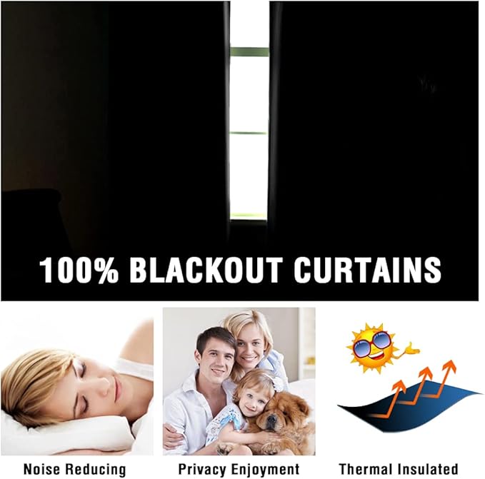 H.VERSAILTEX 100% Blackout Curtains 63 Inches Long (2 Layers) Full Light Blocking Window Curtain Draperies with Black Liner for Bedroom Thermal Insulated Soft Thick Silky Grommet 2 Panels, Brown