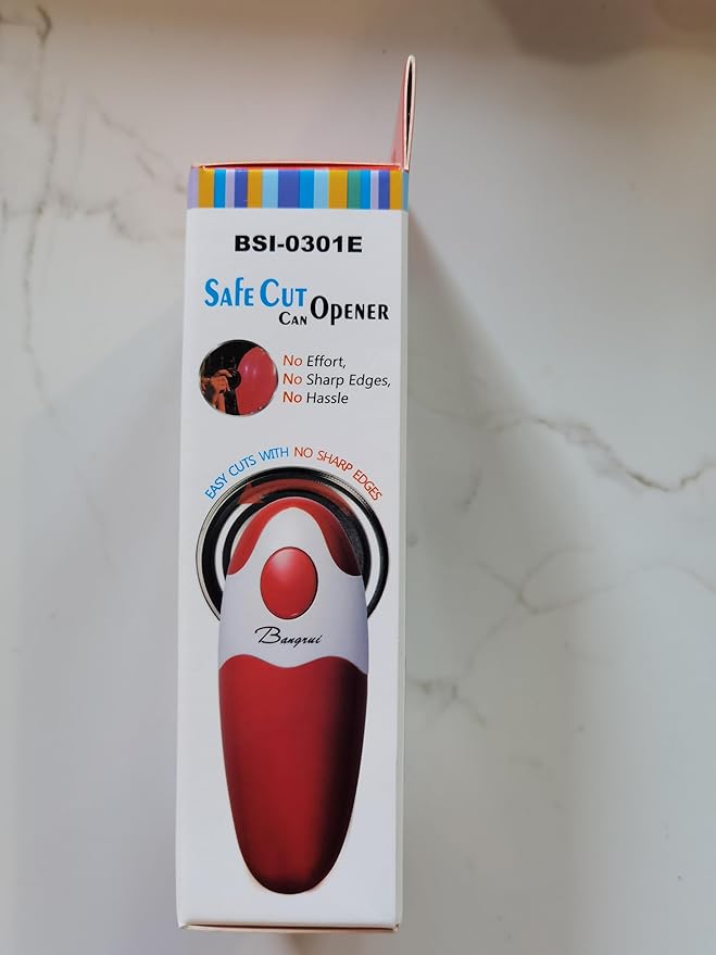 Kitchen Automatic Safety Cordless One Tin Touch Electric Can Opener&Bangrui Professional Electric Can Opener.One-touch switch .Smooth can edge.Being friendly to left-hander and arthritics! (Red)