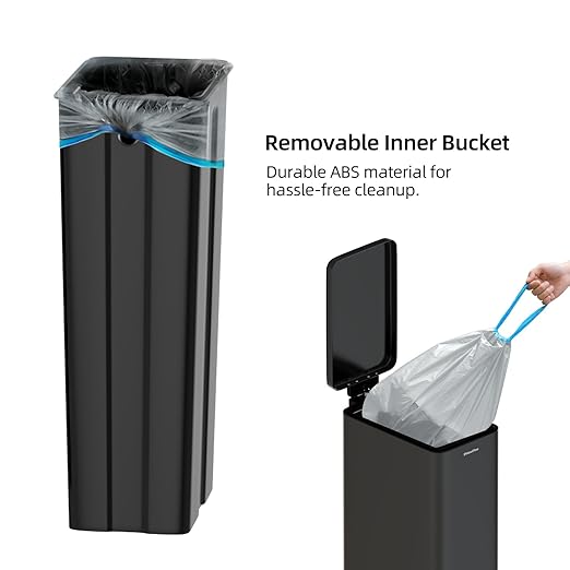 Soft-Close Trash Can with lid，8 Gallon/30L Anti-Fingerprint Stainless Steel Garbage Can with Foot Pedal for Kitchen