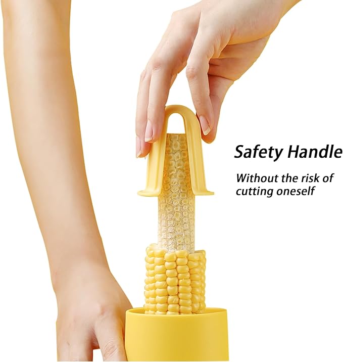 Corn Cob Stripper, Corn Peeler from Corn on the Cob, Quick Corn Kernel Cutter Tool, with Bowl & Safety Handle