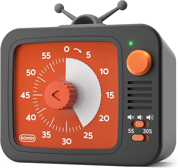 LIORQUE Visual Timer for Kids with Pause Function, 60-Minute Countdown Timers for Classroom Office Kitchen with Silent Operation, Kids Timer for Teaching