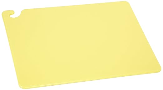 San Jamar CB182412YL Cut-N-Carry Cutting Board, 18" x 24", Co-Polymer, Yellow, NSF