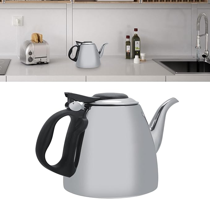 1.5L Stovetop Tea Kettle,Stainless Steel Stove top Teapot Tea Coffee Pot Kettle with Heat Resist Handle for Home