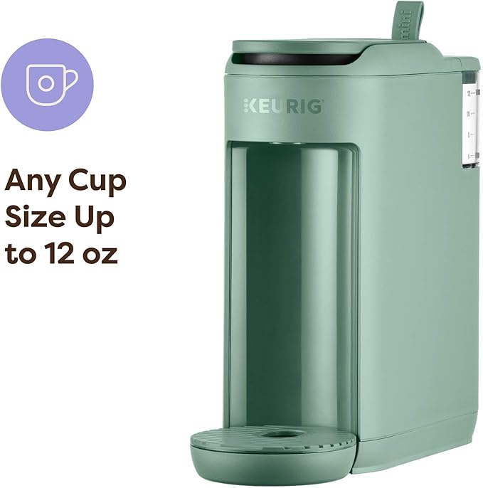 Keurig K-Mini Mate Single Serve Coffee Maker – Ultra-Compact 4” Width, Travel Mug Friendly, Ideal Holiday Gift for Small Spaces, Glamping Green