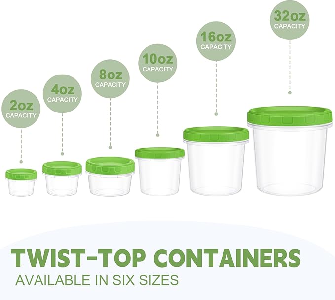 10 oz Plastic Containers with Lids, 12 Pack Stackable Small Freezer Container, Reusable Clear Food Storage Meal Prep Containers for Snack Fruit, Microwave & Dishwasher Safe