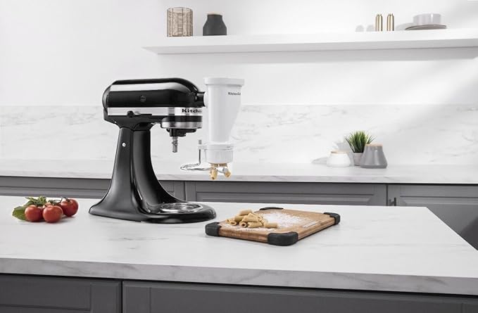 KitchenAid Ksmpexta Gourmet Pasta Press Attachment with 6 Interchangeable Pasta Plates, White