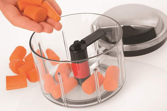 Rosle Manual Pull-Start Food Processor Multi Cutter & Salad Spinner Basket