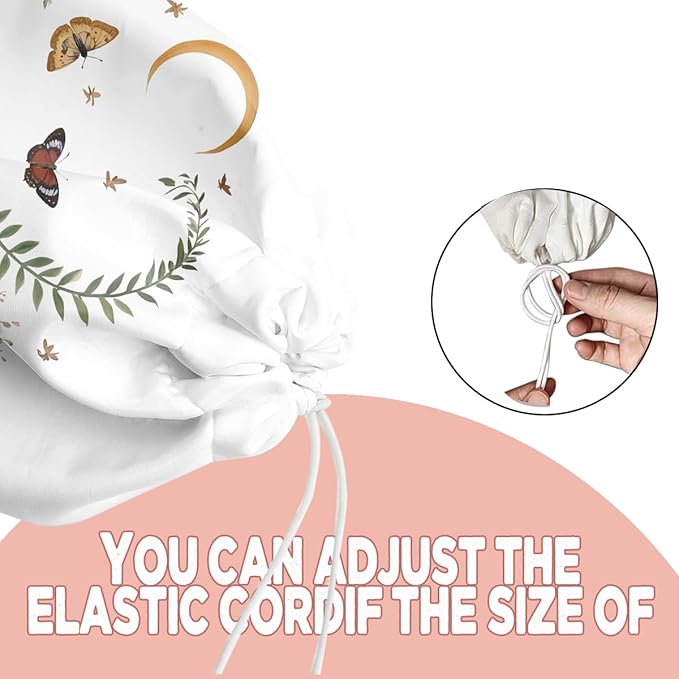 2PCS Mushroom Plastic Bag Holder, Wall Mount Grocery Bag Holder for Plastic Storage bag, Storage Organizer Reusable Grocery Bags, Pull Rope Free Adjustment, Butterfly Gifts for Women Mom Sister