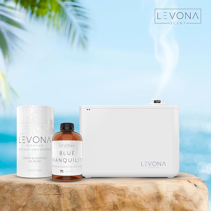 Levona Scent Essential Oil - Fresh Aroma for Home, Office, Hotel & Spa, Perfect in Humidifiers and Diffusers, Luxury Fragrance, with Coastal Breeze & Citrus Notes - 700ml/ 23 fl oz, Blue Tranquility