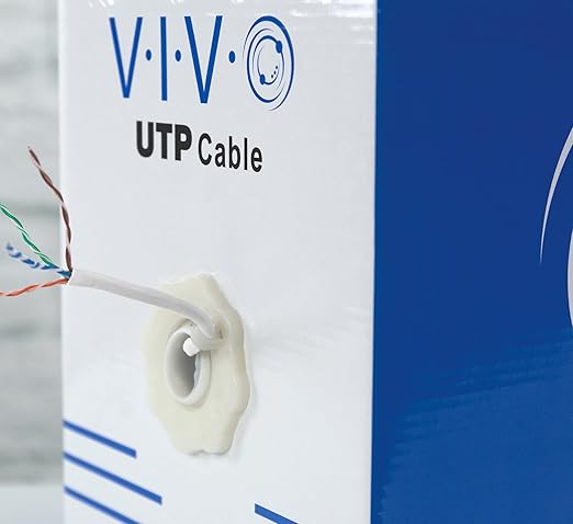 VIVO 250ft Bulk Cat6 Wire, CCA Ethernet Cable, 23 AWG, UTP Pull Box, LAN Network, White, CABLE-V015W