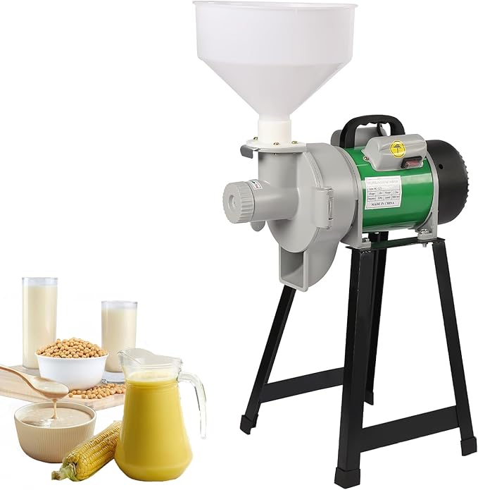 Electric Grain Mill, 2200W Commercial Grinder Machine, Wet Cereals Grinder With Funnel, Corn Mill, Rice Grain Flour Mill, Molino De Maiz Electrico