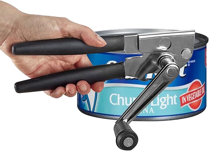 Crank Can Openers Manual,manual can opener,Heavy Duty Commercial Can Opener with Rubber-coated Long Handles for Seniors for Kitchen