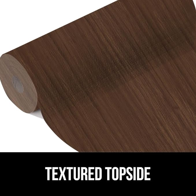 GORILLA GRIP DripGuard Shelf Liner, Non Adhesive Drawer and Kitchen Cabinet Protector, Slip Resistant BPA Free Smooth Surface Plastic Liners for Cabinets, Bathrooms, Closets, 12x120 Inch, Wood