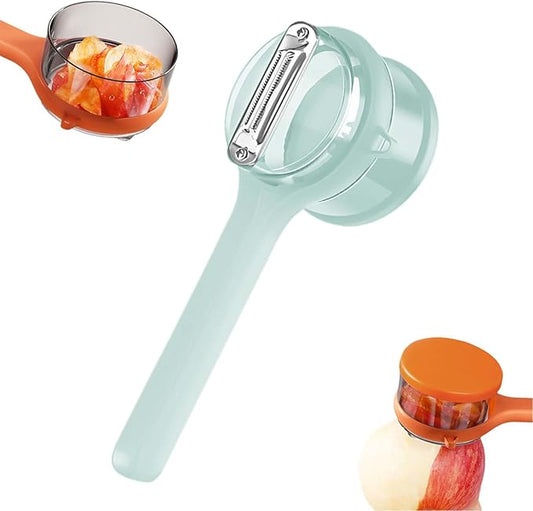 2026 Upgrade Kitchen Special Fruit Peeler with Box Storage, Double-Sided Stainless Steel Veggie Peeler, Fruit And Vegetable Peeler With Container for Home Kitchen Fruit Peeling Supplies (Green)