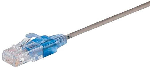 Monoprice Cat6A 25ft Gray 10-Pk Patch Cable UTP 30AWG 10G Pure Bare Copper Snagless RJ45 SlimRun Series Ethernet Cable