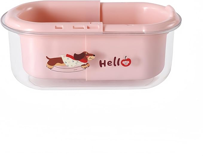 Extendable Fruit Vegetable Strainer Basket,Double-Layer Collapsible Colanders,Nut Snack Serving Tray with Bottom Peel Storage,Suitable for Kitchen/Home/Office/Picnic (Pink)