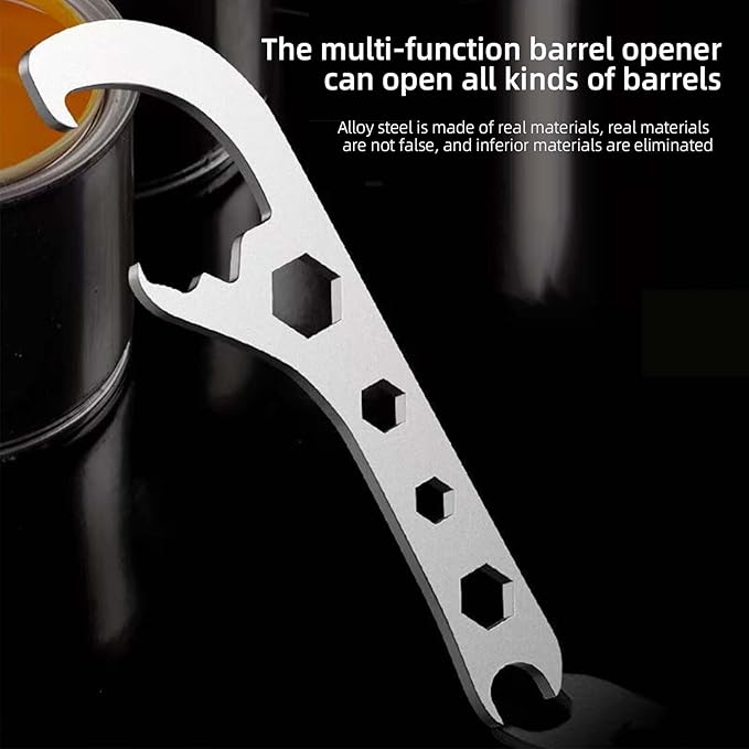 2pcs Paint Can Opener Tool Bucket Opener Tool 5 Gallon With Lid Opener Wrench Lid Remover Tool Bucket Pail Lids Manual Opener Tool for Home Industrial Portable Multifunctional Adjustable Spanner