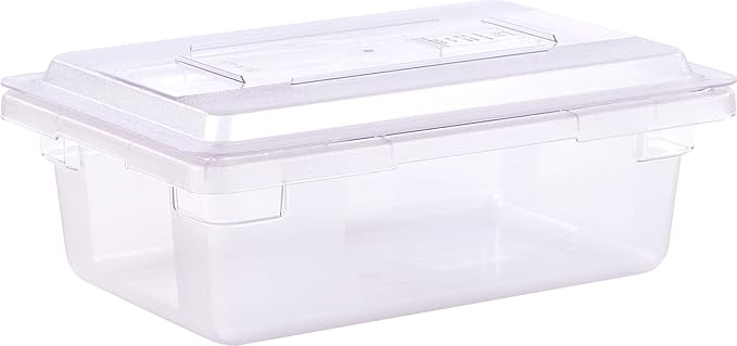 Carlisle FoodService Products Storplus Food Storage Container with Stackable Design for Catering, Buffets, Restaurants, Polycarbonate (Pc), 3.5 Gallons, Clear