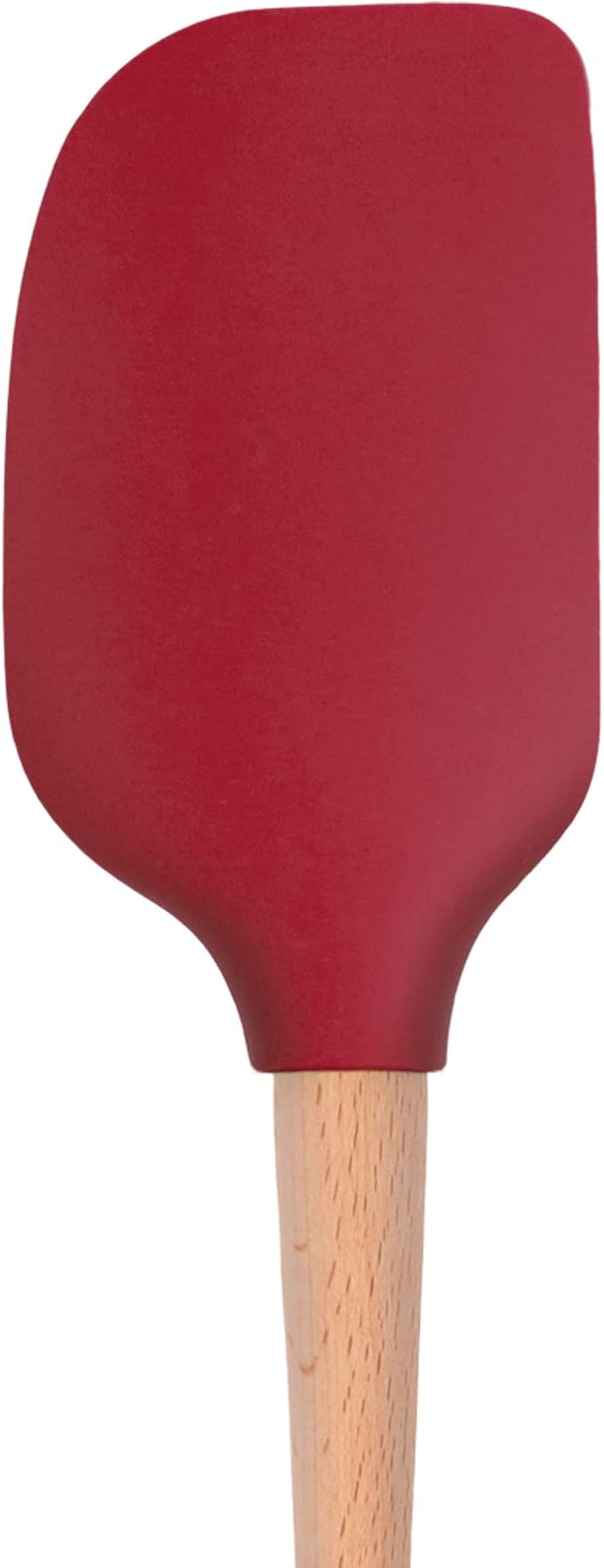 Tovolo Silicone Spatula with Wooden Handle Set of 5 Piece Silicone Kitchen Utensil Set Spoonula Jar Scraper Mini Spatula and Spoonula for Cooking Baking Mixing Folding Cayenne Red