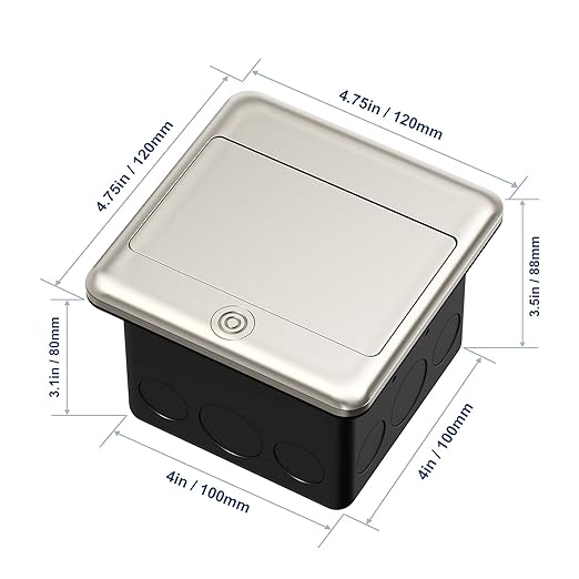 KYHSHJ Pop Up Floor Electrical Outlet with 20 Amp Stainless Steel GFCI Tamper Receptacle Outlet, Corrosive Resistant Hardware，ETL Listed，(Stainless Steel Color)