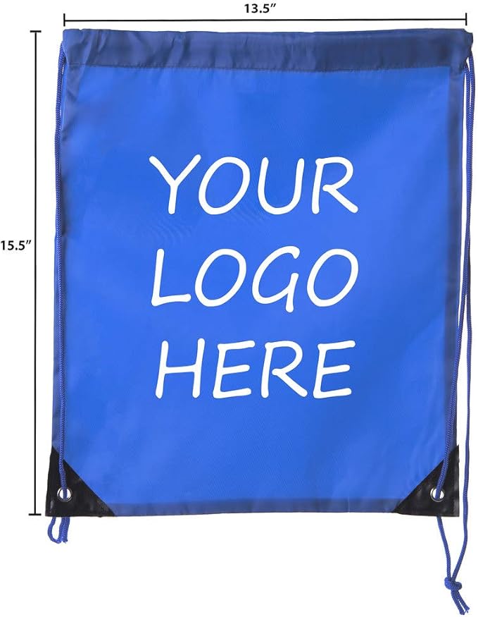 Mato & Hash Custom Bags With Your Logo | 10PK Promotional Drawstring Backpack - 10PK Royal CE2500