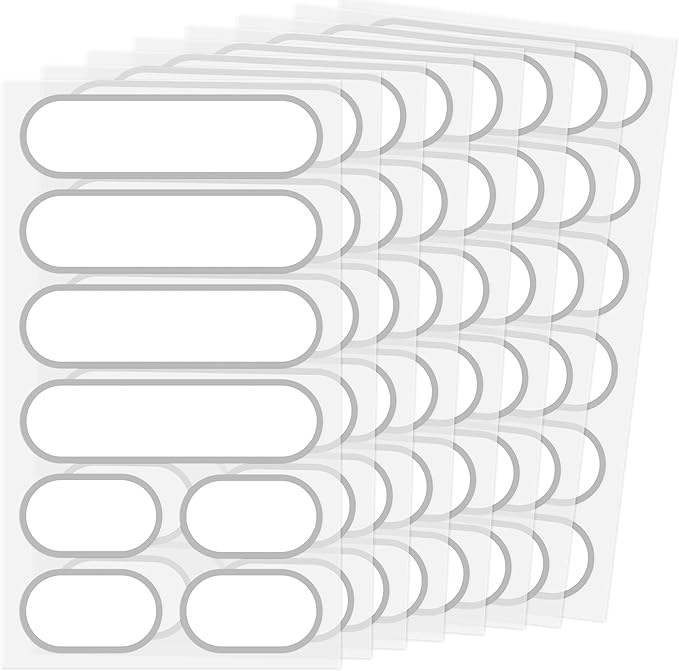 CHUBBIEE Removable Waterproof Food Labels, Write-on Kitchen Labels for POP Food Storage Containers, Jars and Home Organization, Pantry & Spice Sticker, Pack of 64