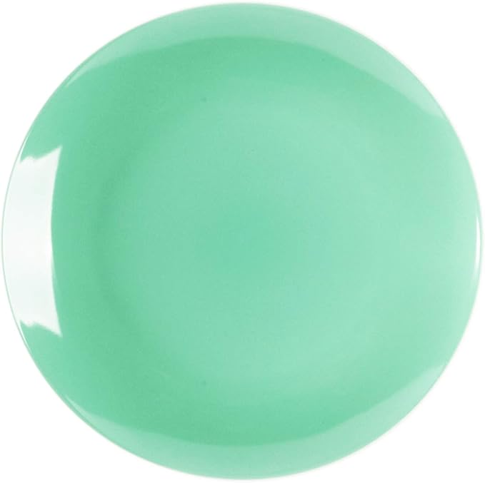 Stoneware Coupe Shape 16pc Dinnerware Set, Outside White + Inside Teal